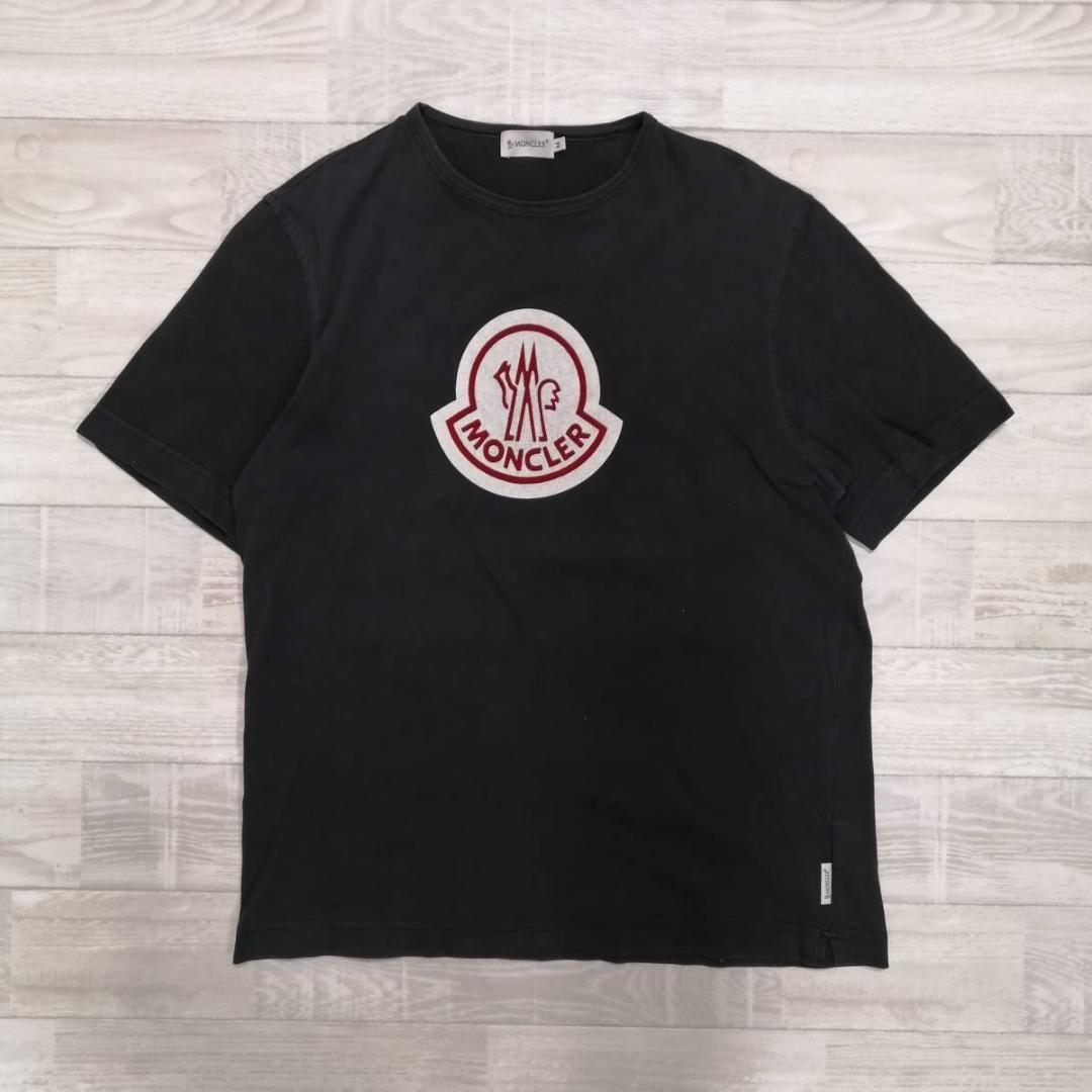 超人気の MONCLER/モンクレール/フロッキーロゴプリント Tシャツ/半袖T
