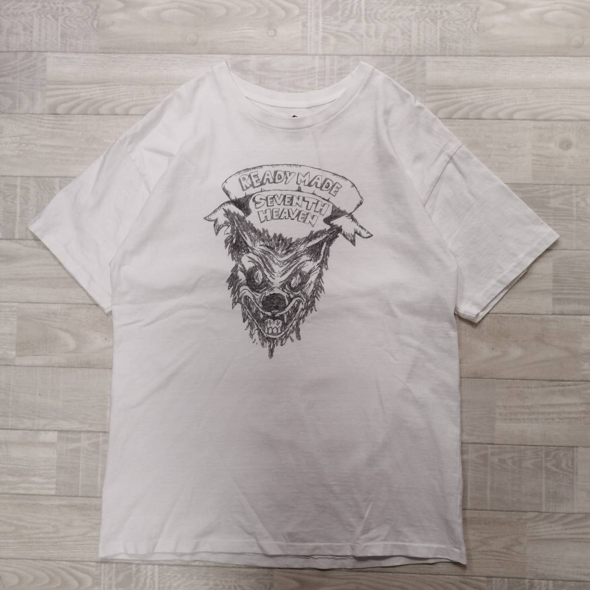 激安な READY HEAVEN/レディメイド×セブンスヘブン/20SS/コラボパックT/半袖Tシャツ/クルーネック/希少XL/狼プリント MADE×SEVENTH イラスト、キャラクター - codecam.be