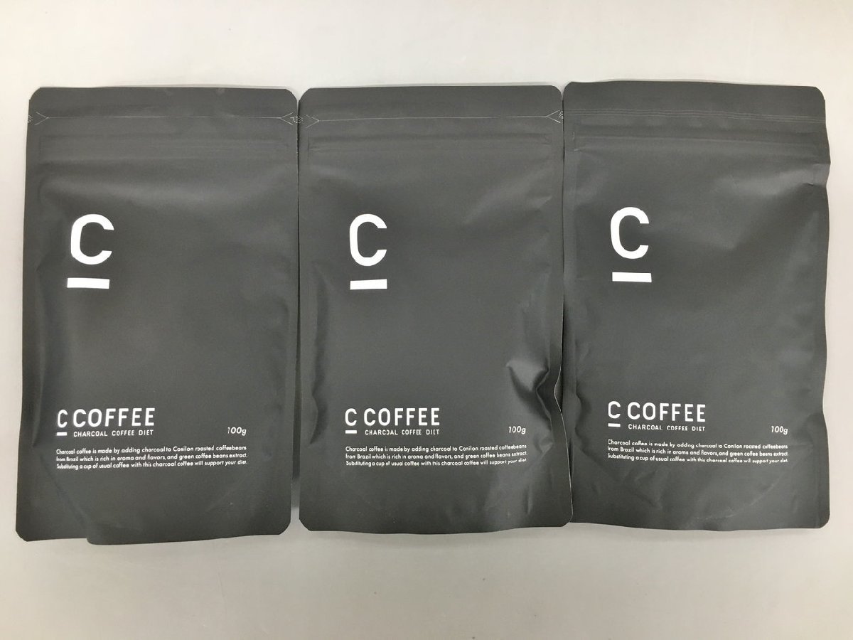 MEJ コーヒー 3袋まとめセット C COFFEE 100g チャコールコーヒーダイエット シーコーヒー 賞味期限 2023.07 未使用 2206LT200_画像1