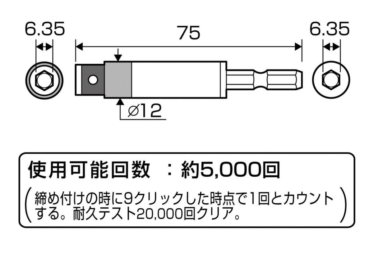 兼古製作所 Anex アネックス 電気 工事用 トルクアダプター M6 ATA-M6 配電盤 ネジ締め 電気 工事 電工 電設 設備 ドライバー アダプター_電気 工事用トルクアダプター M6 ATA-M6