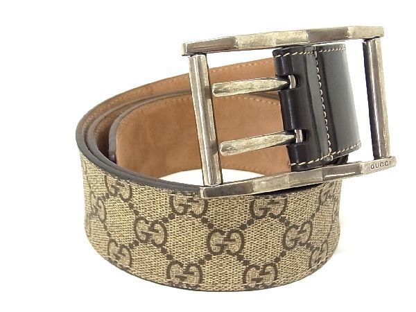1円 □美品□ GUCCI グッチ 201780・497717 GG柄 PVC ベルト サイズ80