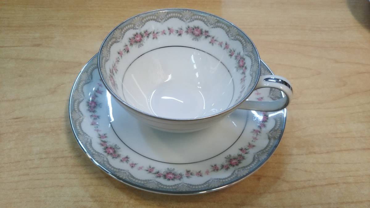 ☆未使用品　Noritake ノリタケ　日本陶器株式会社　GLENWOOD 5770 カップ&ソーサー　6客セット　銀彩　アンティーク　オールドノリタケ　_画像3