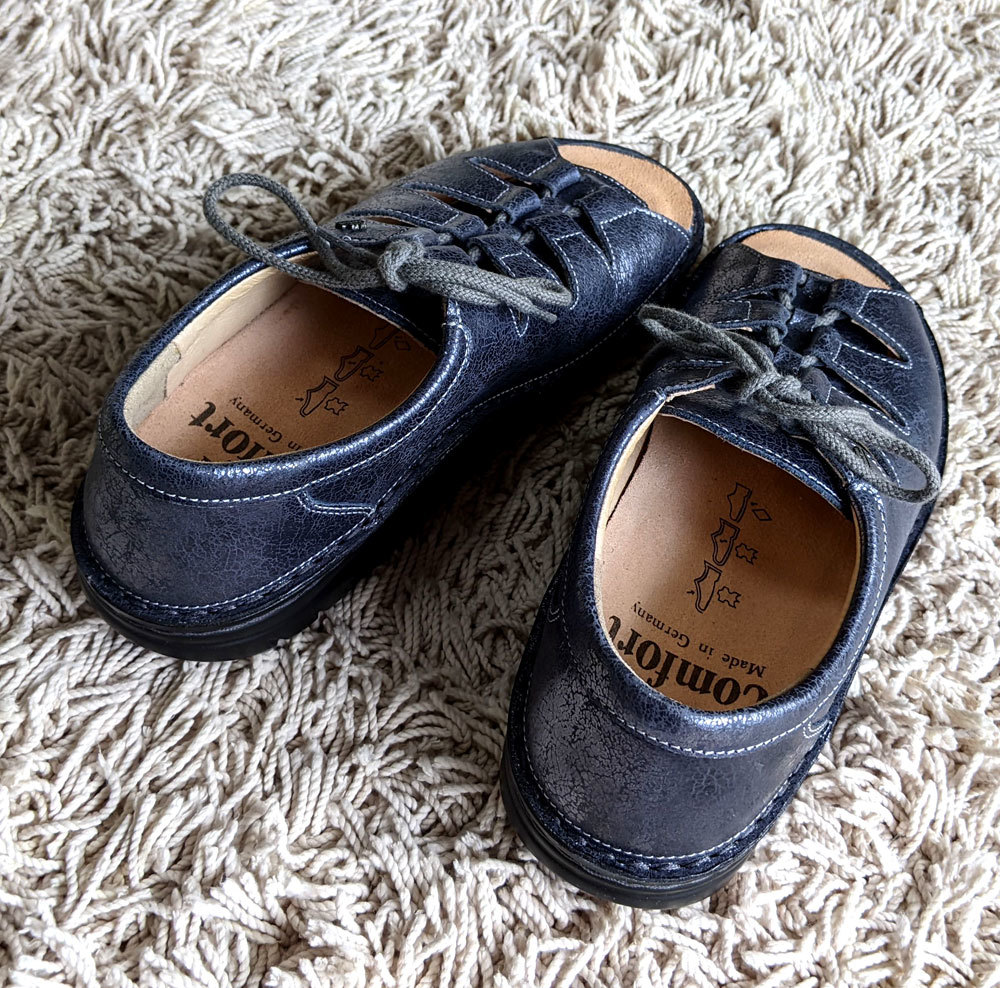 sk_036 new goods 39,600 jpy -21,500 jpy 46%OFF fins comfort FinnComfort shoes health shoes * hallux valgus wide width . height blue blue 38 24.0cm corresponding 