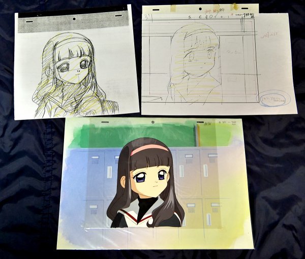 ☆カードキャプターさくら オリジナル背景つきセル画 / 制服姿の ☆カードキャプターさくら オリジナル背景つきセル画 / 制服姿の
