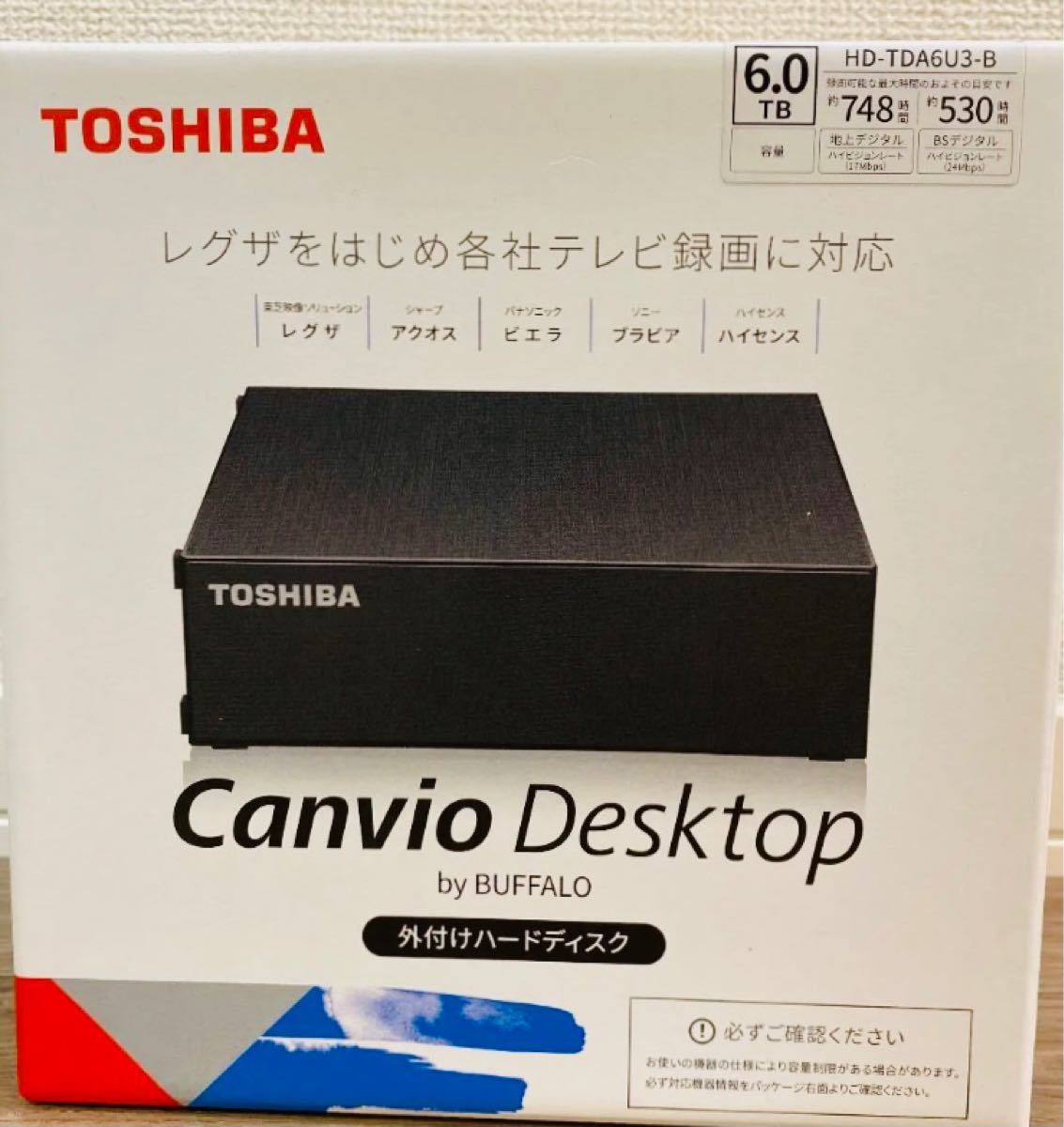 【新品未使用】バッファロー 外付けハードディスク 6TB HD-TDA6U3-B
