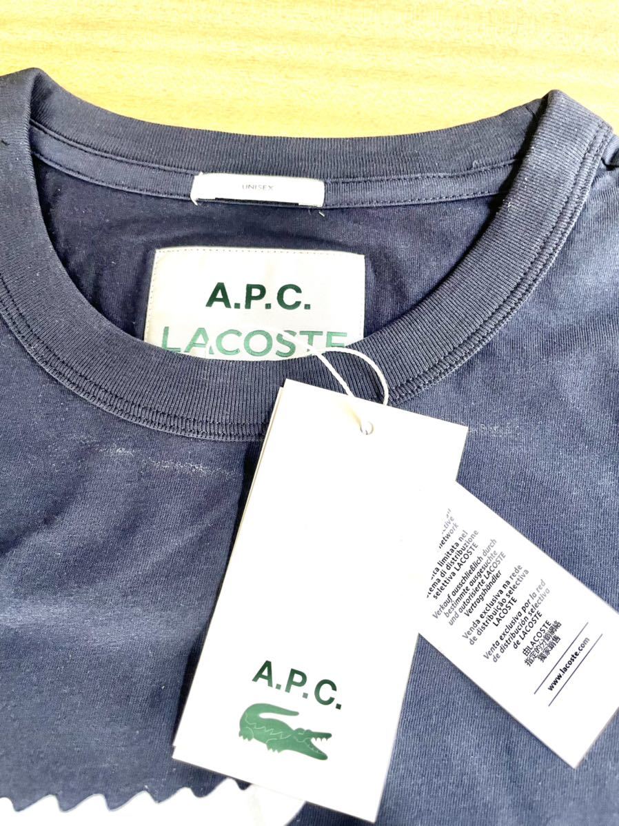今期A.P.C×ラコステ コラボ ビッグロゴTシャツ ネイビー 各サイズ有