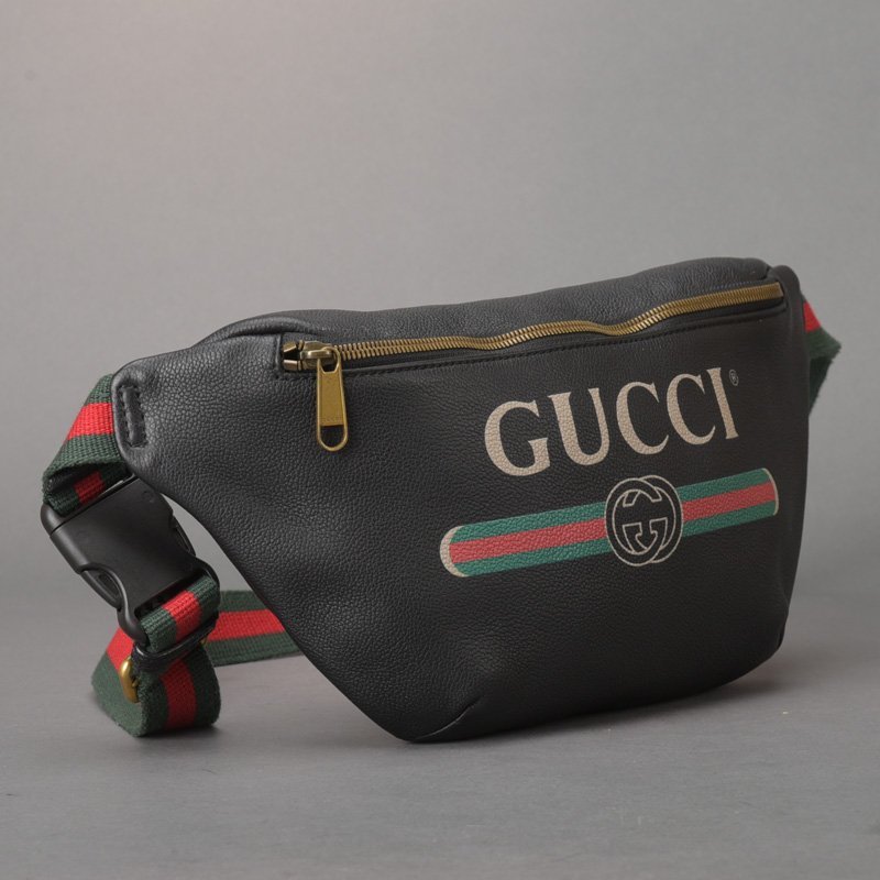 1円 美品 GUCCI グッチ プリント ベルトバッグ ボディバッグ ウエスト