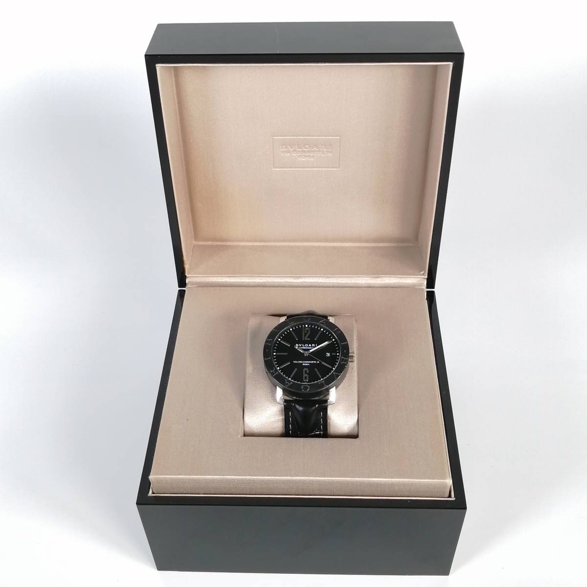 50％割引人気新品入荷 稼働品 BVLGARI ブルガリブルガリ カーボンゴールド BB40CL VIA DEI CONDOTTI 10 ROMA  自動巻 デイト 腕時計 メンズ 裏スケ 化粧箱 黒 ブルガリ ブランド腕時計 アクセサリー、時計-AATHAAR.NET