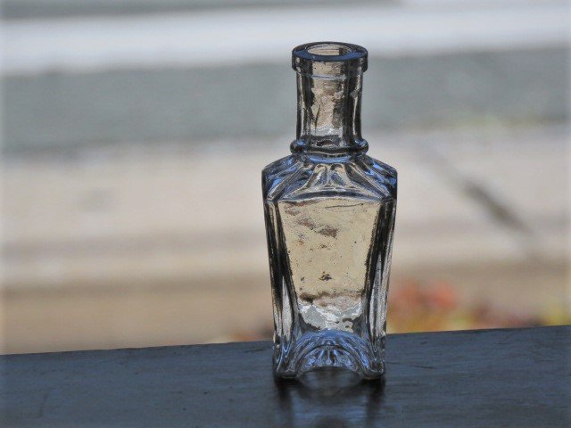 戦前 時代 型ガラス 脚付 ガラス瓶 /アンティーク ビンテージ 古道具 