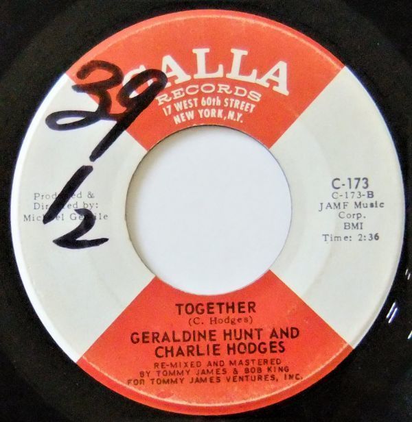 ■SOUL45 Geraldine Hunt And Charlie Hodges / You And I / Together [Calla C-173]'70_画像2