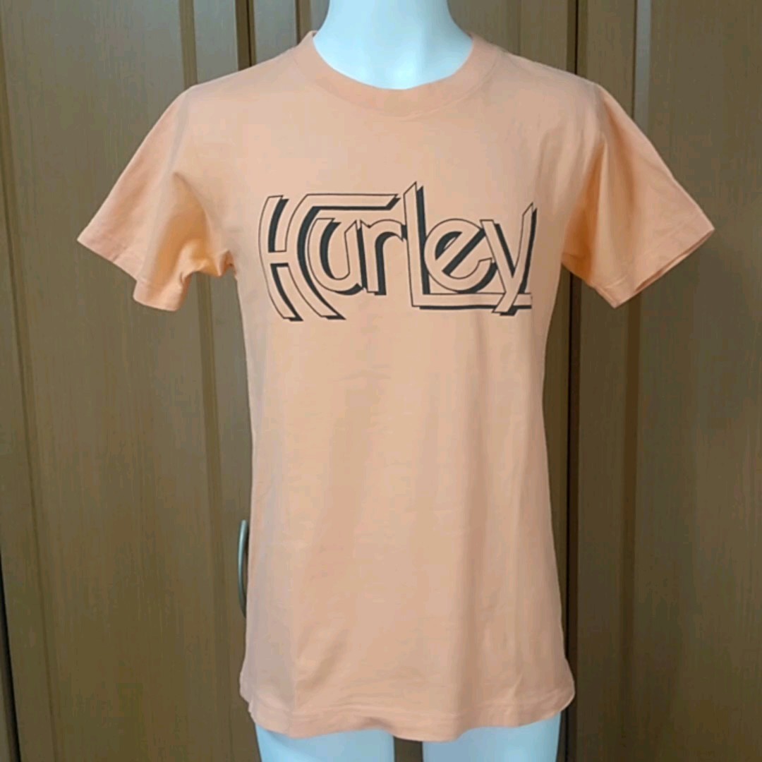Hurley 半袖TシャツS オレンジ　変形ロゴプリントがおしゃれ！　ハーレー
