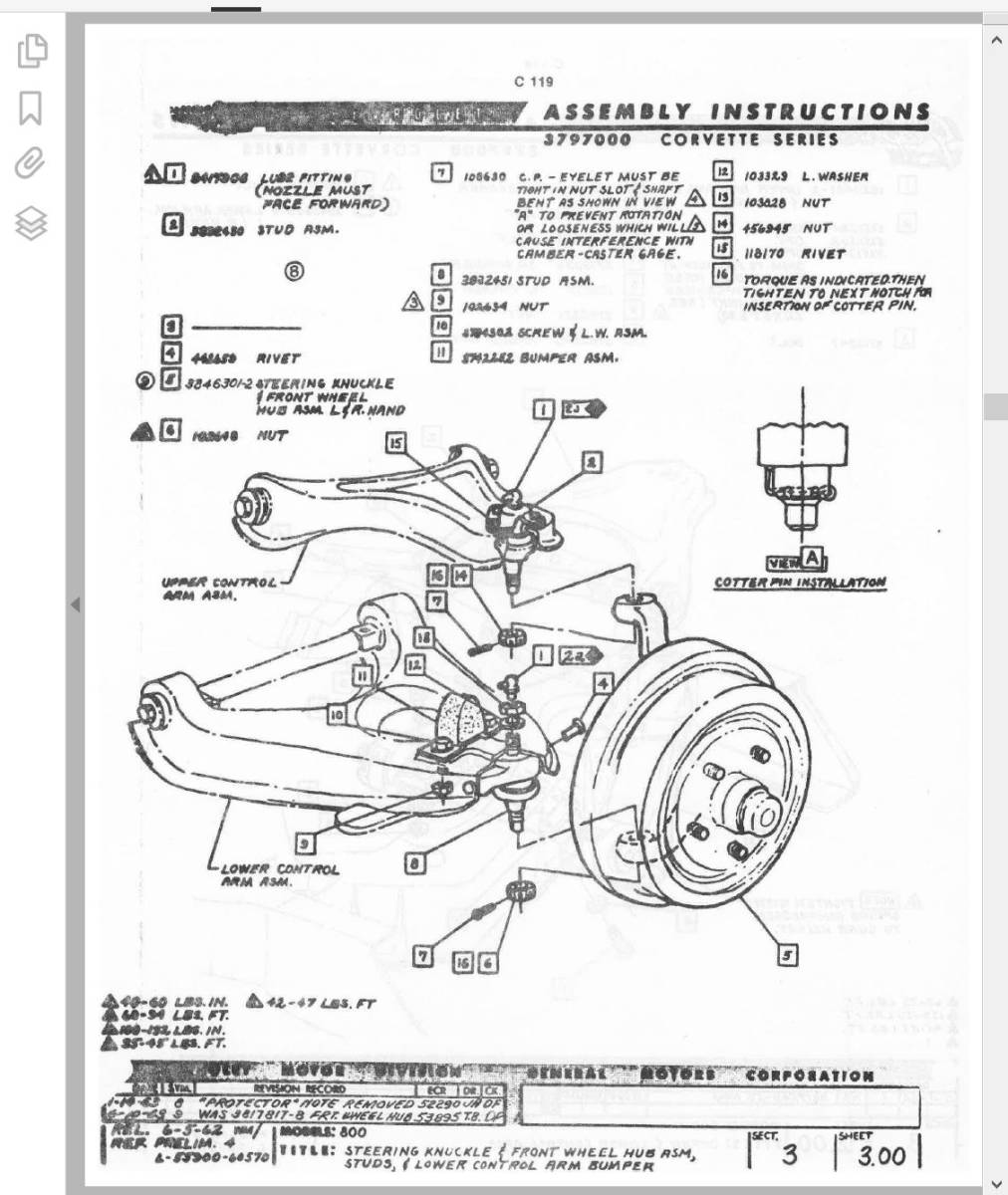 シボレー　コルベット　C2　アッセンブリー マニュアル　 Chevrolet Corvette 1963 C2　assembly　manual_画像4