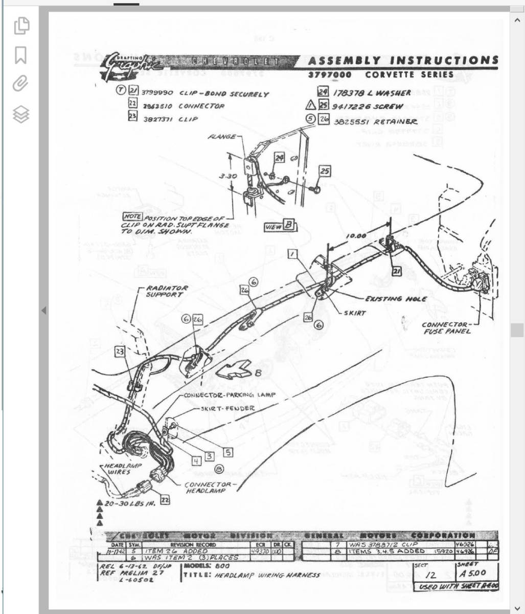 シボレー　コルベット　C2　アッセンブリー マニュアル　 Chevrolet Corvette 1963 C2　assembly　manual_画像5