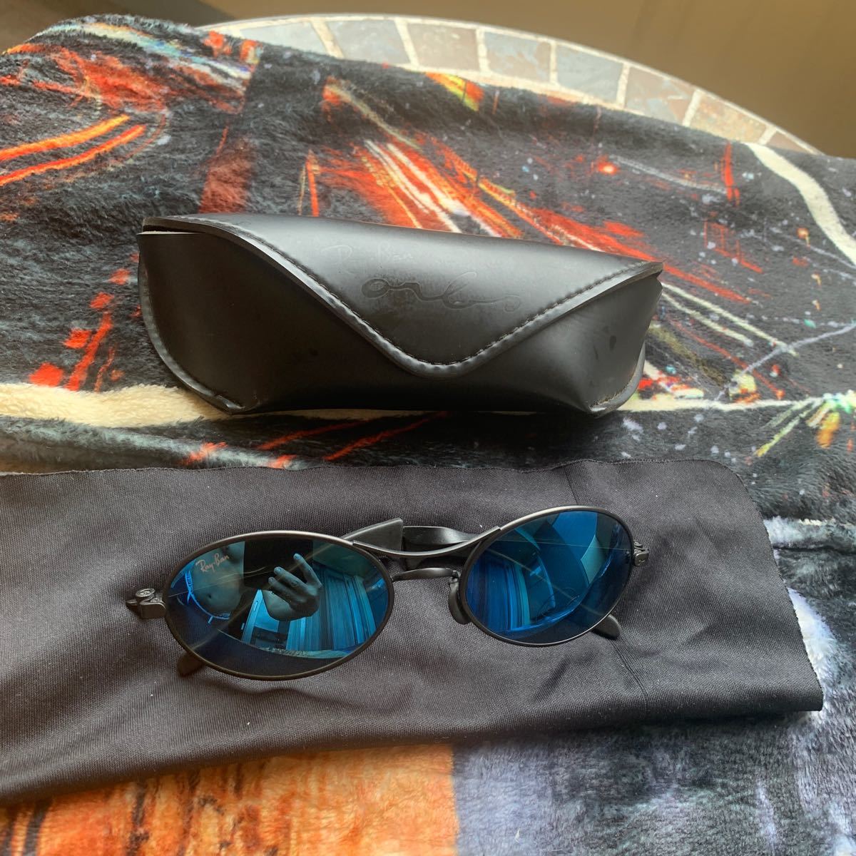 Ray-Ban Orbs Ellipse Blue Mirror Sunglasses