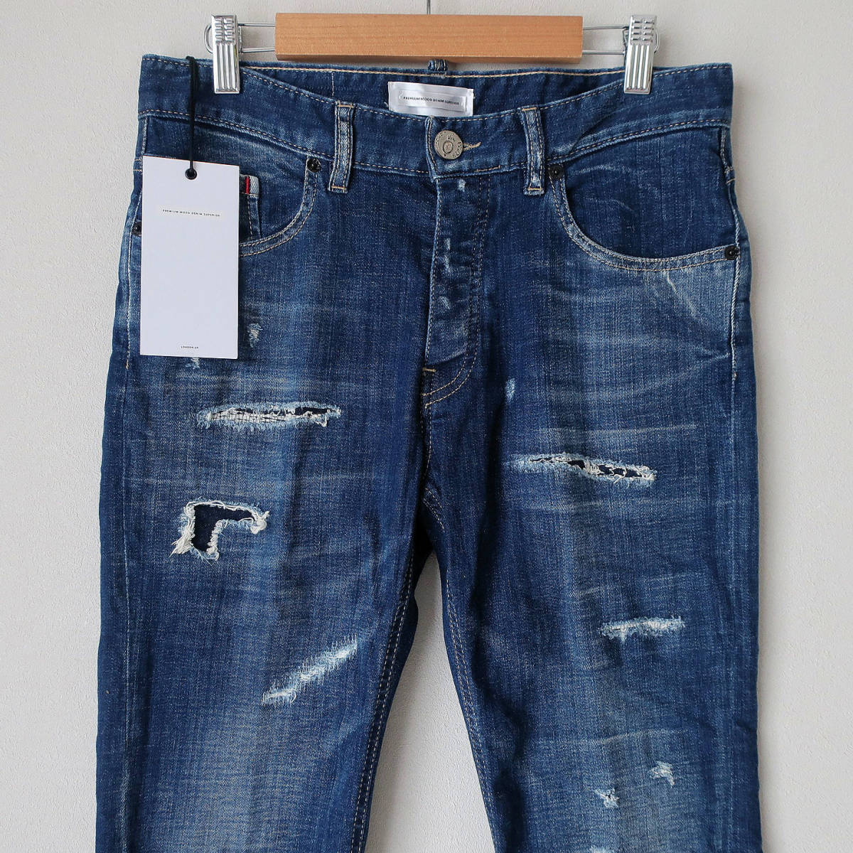 新品 P.M.D.S. PREMIUM MOOD DENIM SUPERIOR 最高峰 イタリア製 デニム ジーンズ 3D 立体ストレッチ PMDS インディゴ メンズ W28 Sサイズ_画像4