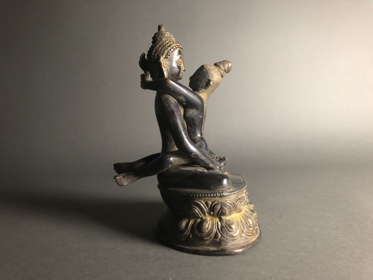 当店だけの限定 中国　古銅　チベット仏　歓喜仏　仏像　V　R3284 金属工芸