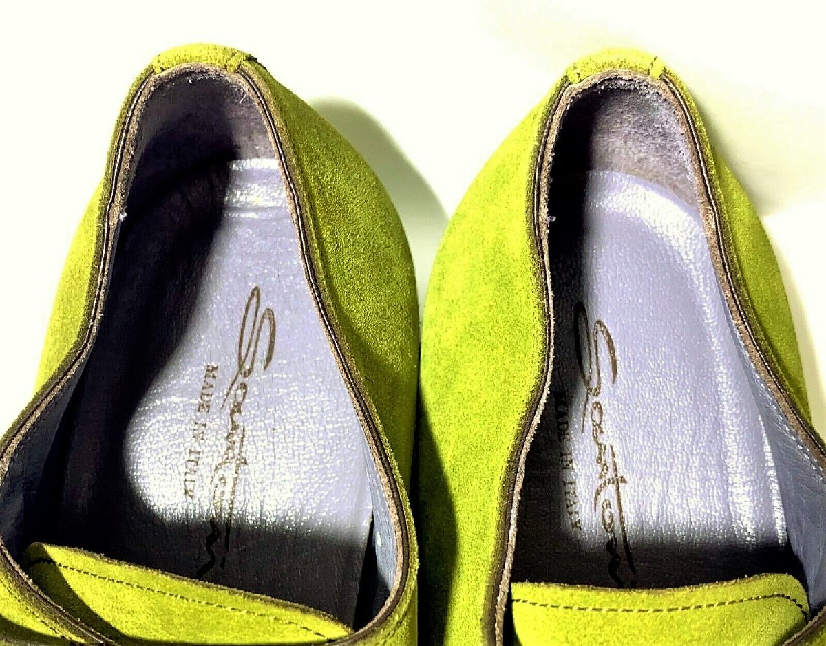 ★超レア・着用数回の極上品★ サントーニ SANTONI 極上スエードダブルモンク ライトグリーン サイズ7.5_画像8