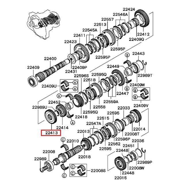 [ Mitsubishi original rare new goods unused free shipping ] Lancer Evolution CT9A CP9A Cross mission for 3 speed gear tooth number N=39