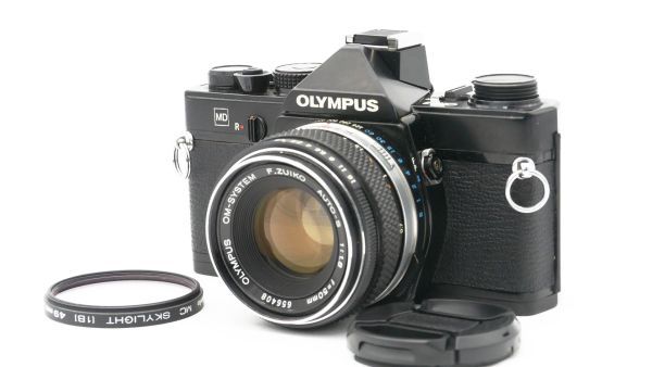 露出計動作・モルト貼替済み 】 オリンパス OLYMPUS OM-1 MD ブラック