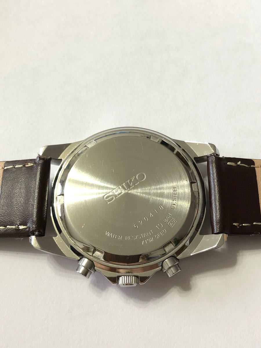 【珍品・レア】SEIKO 腕時計    クロノグラフ　変わりベゼル・青針・希少な完動品　　　　電池交換済　ご相談・質問歓迎します。
