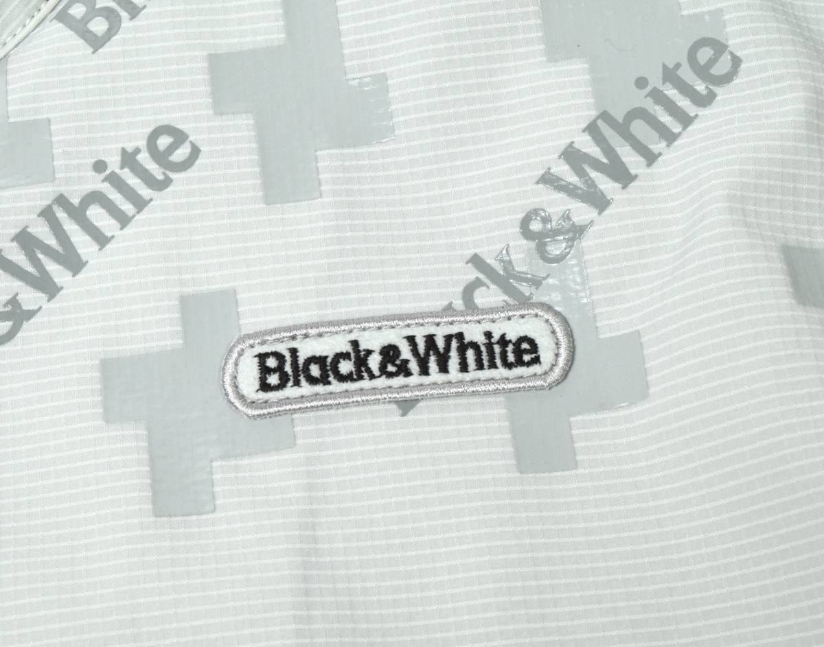 未使用3.3万 BLACK&WHITE ブラック＆ホワイト 撥水 ストレッチナイロン ジップ ベスト L グレー_画像6