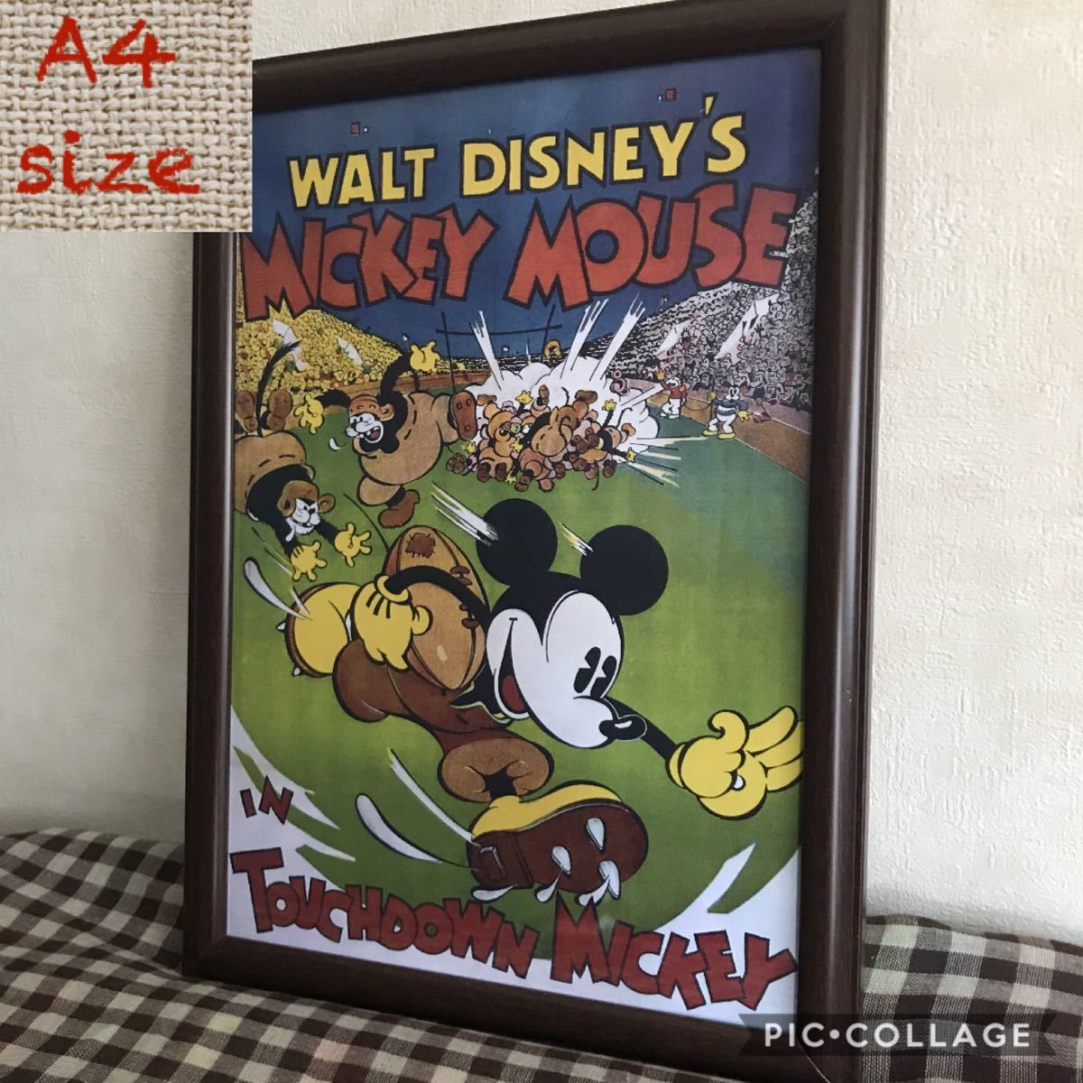 ウォルト・ディズニー ヴィンテージポスター 雑貨 絵 アート額付き　ミッキーマウス