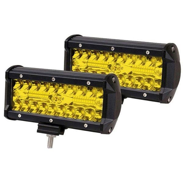 LED ワークライト 作業灯 イエロー 3000K 12V/24V 120W 防水 デッキライト フォグランプ 投光器 前照灯 車幅灯 照明 トラック 2個 04_画像4