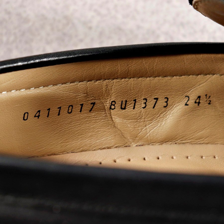 美品 メンズ BURBERRY バーバリー BU1373 牛革 スリッポン ドライビング レザーシューズ 革靴 ブラック 黒 24.5cm ビジネス ローファー_画像9