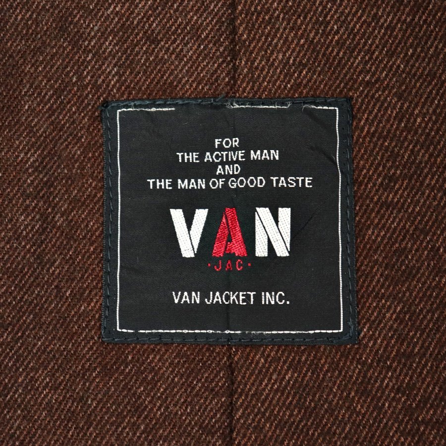 希少！美品 VAN JACKET ヴァンヂャケット チェック柄 ステンカラーコート 裏地ウール 87(JP:XS-S程度) メンズ 石津謙介 アイビー アメトラの画像5