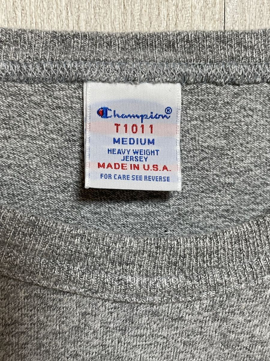 【アメリカ製】Champion チャンピオン 半袖Tシャツ　T1011 グレーM USA製 カレッジ インディアナ INDIANA_画像4