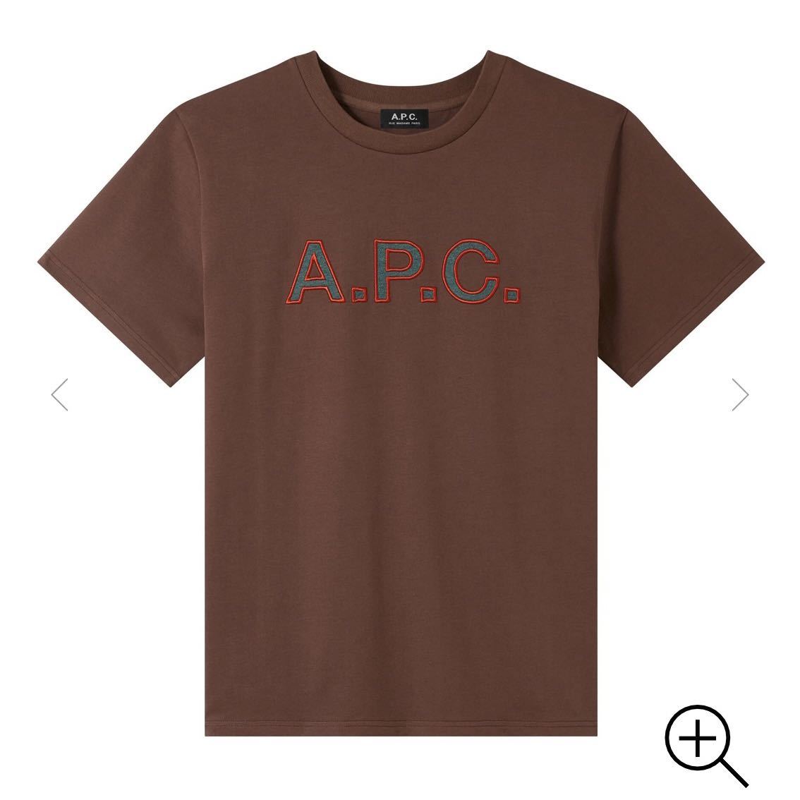 新品 日本正規品 タグあり A.P.C. アーペーセー Romain T-SHIRT ロゴ 刺繍 Tシャツ ブラウン M men´s Tee APC メンズ オーバーサイズ
