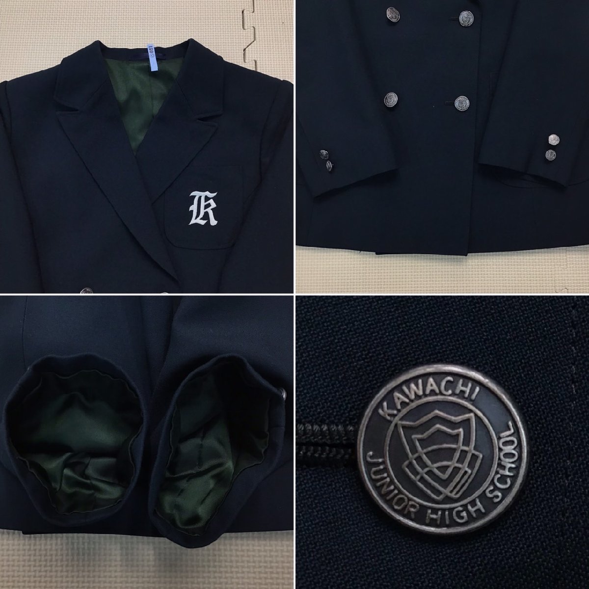 OT460 (中古) 栃木県 河内中学校(旧制服) 7点セット/5-/W66 OT460 (中古) 栃木県 河内中学校(旧制服) 7点セット/5-/W66