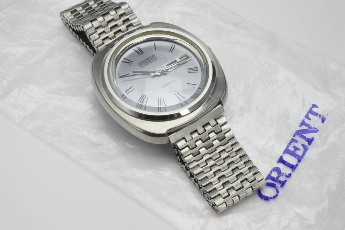 ☆デッドストック 1970年代 ORIENT CHRONOACE ２３石 自動巻紳士腕時計 奇跡未使用品_画像10