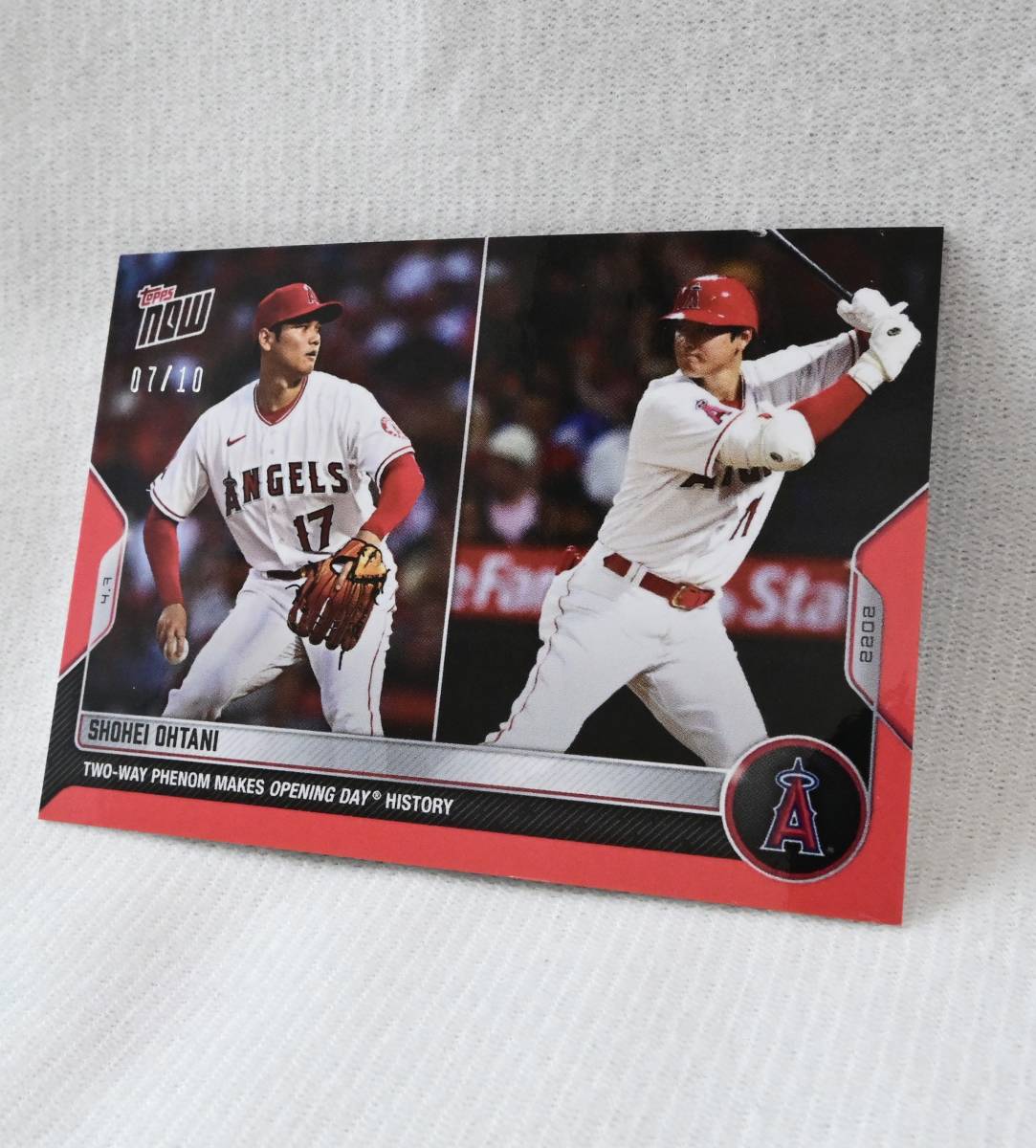 貴重レア 大谷翔平 Ohtani Shohei 2022 Topps Now 二刀流開幕戦 Red