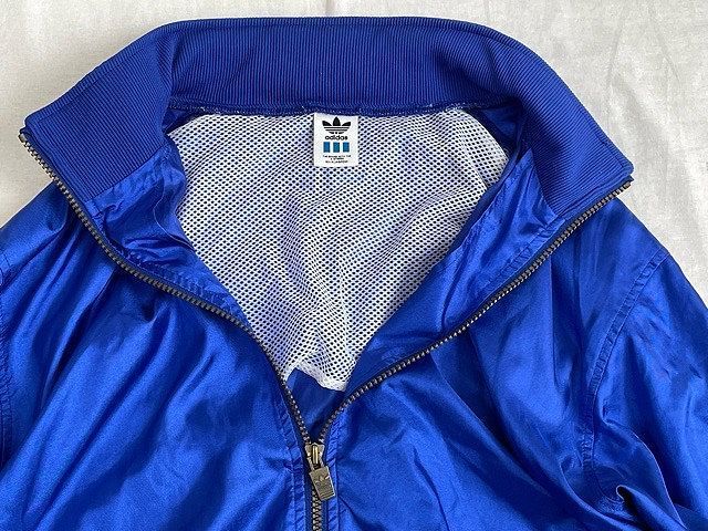 90\'s Vintage Adidas Descente period adidas nylon jacket full Zip ASR-8172 blue tricolor size M [l-0311]
