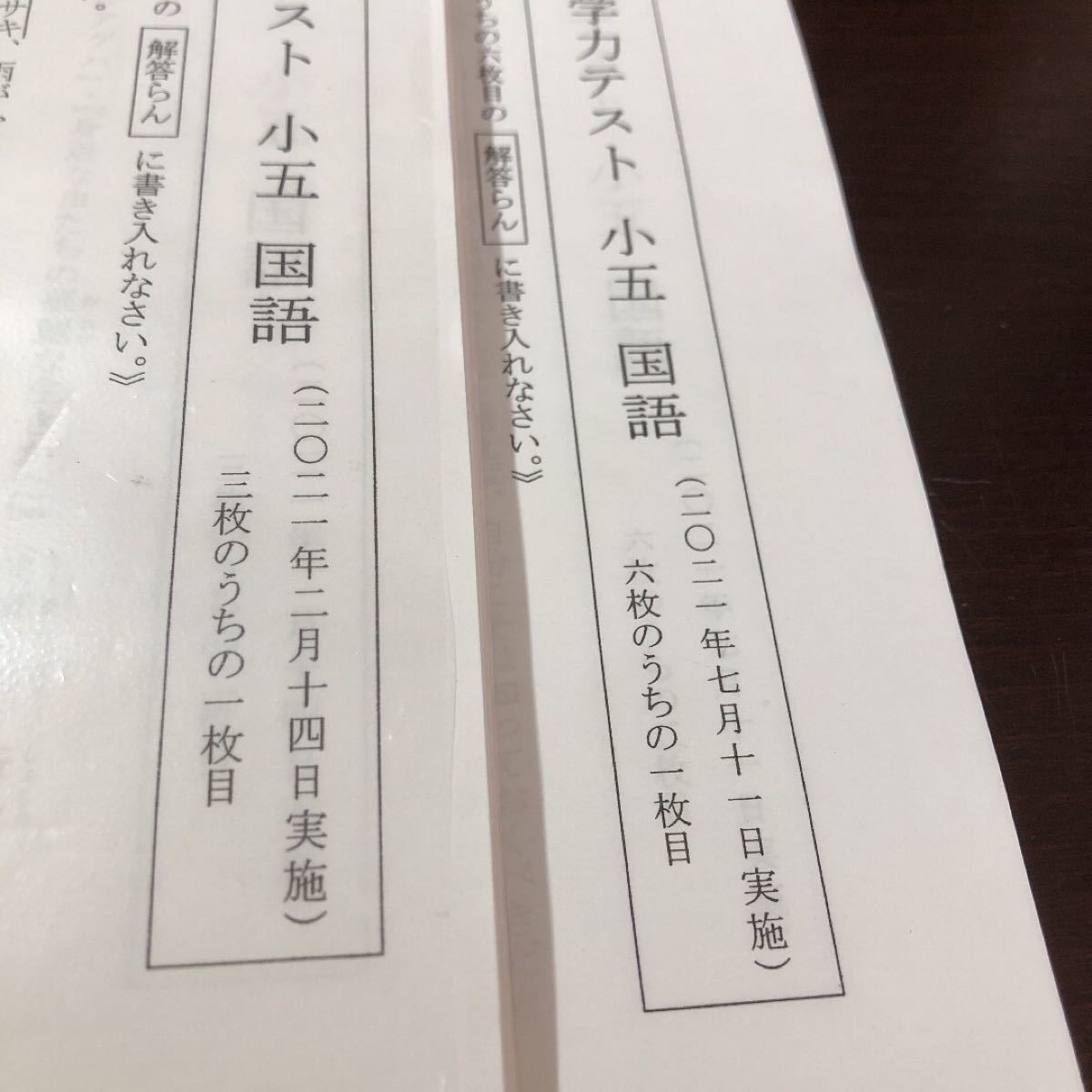 浜学園小5公開学力テスト  4科目国語  算数 理科 社会　　　成績資料付き