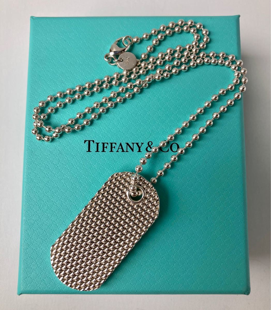 Tiffany＆co. ティファニー　希少　サマセット　ドッグタグ　ボールチェーン　シルバーネックレス　Ag