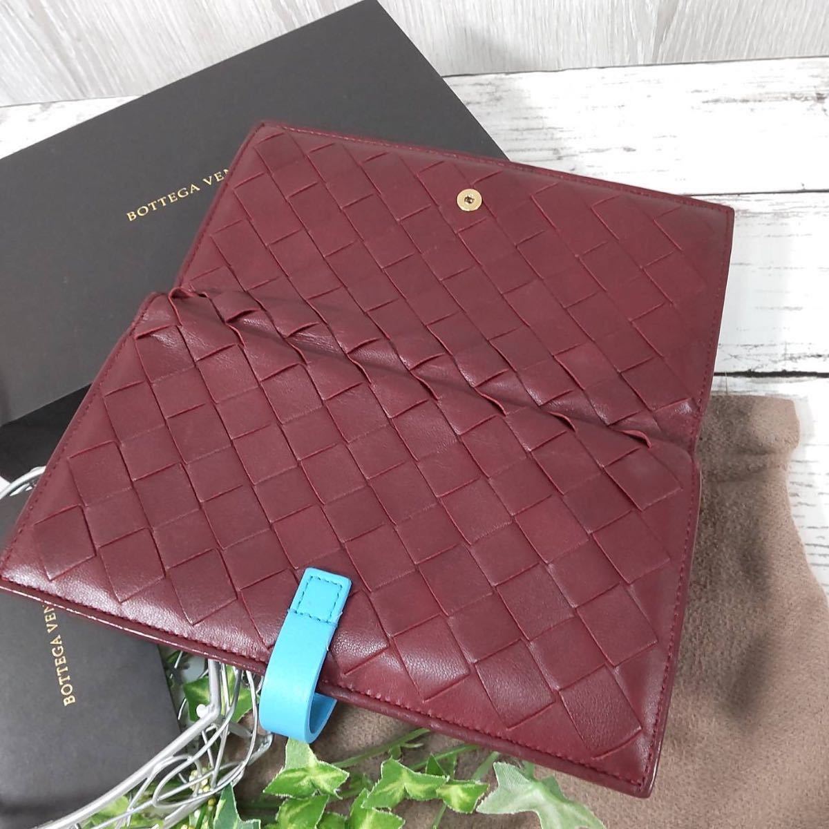 1円【新品未使用！限定色！】新品10万 BOTTEGA VENETA ボッテガヴェネタ 長財布 ファスナー イントレチャート バイカラー 箱 保存袋_画像5