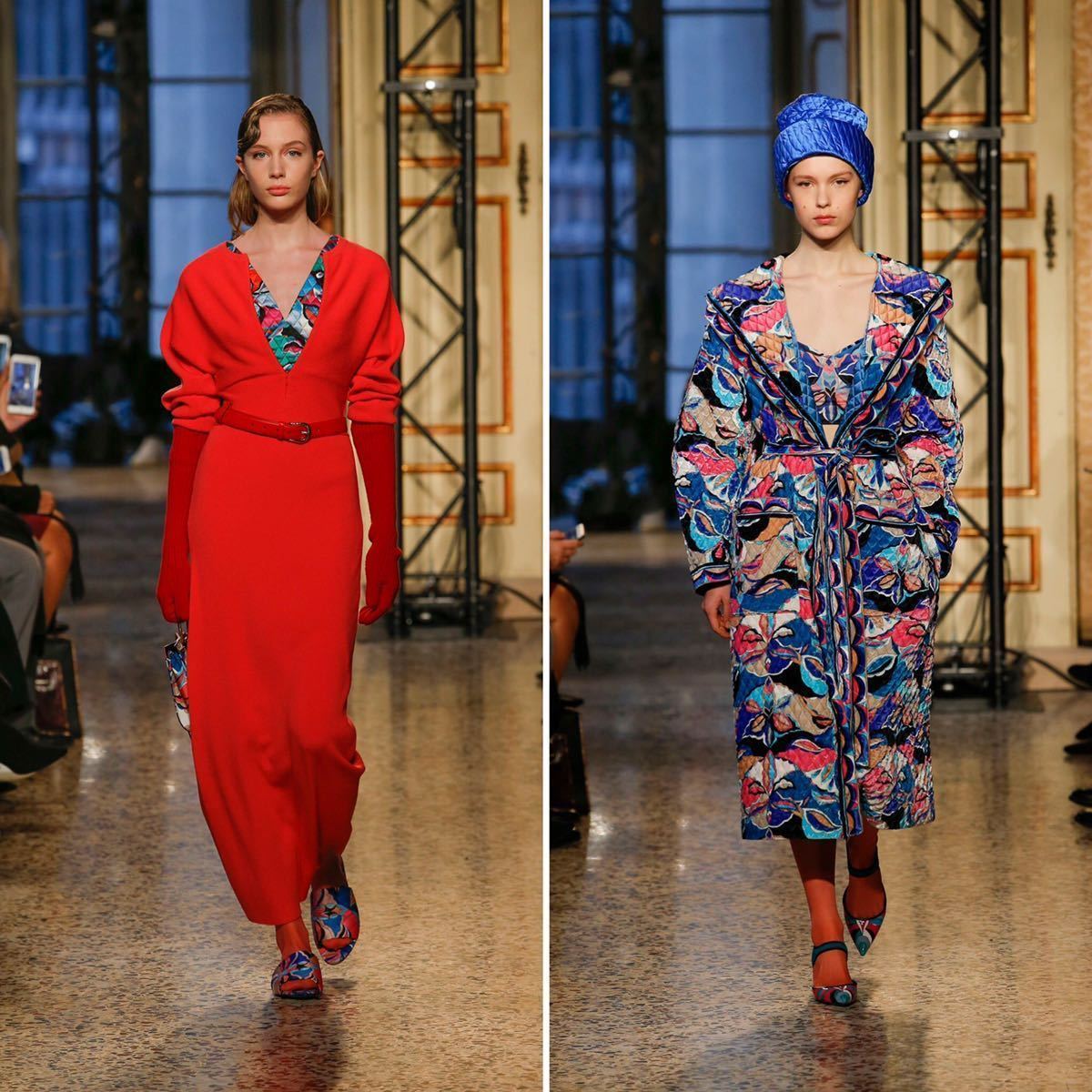 Emilio Pucci】エミリオプッチ 2018AW 総柄SILKキルティング ブラ