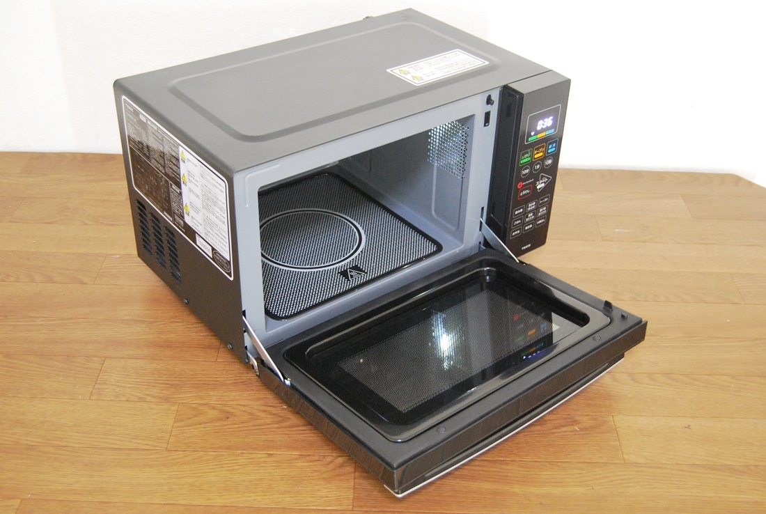 TEESオーブンレンジTS-R2301-BK庫内23L美品 フラットテーブル 耐熱