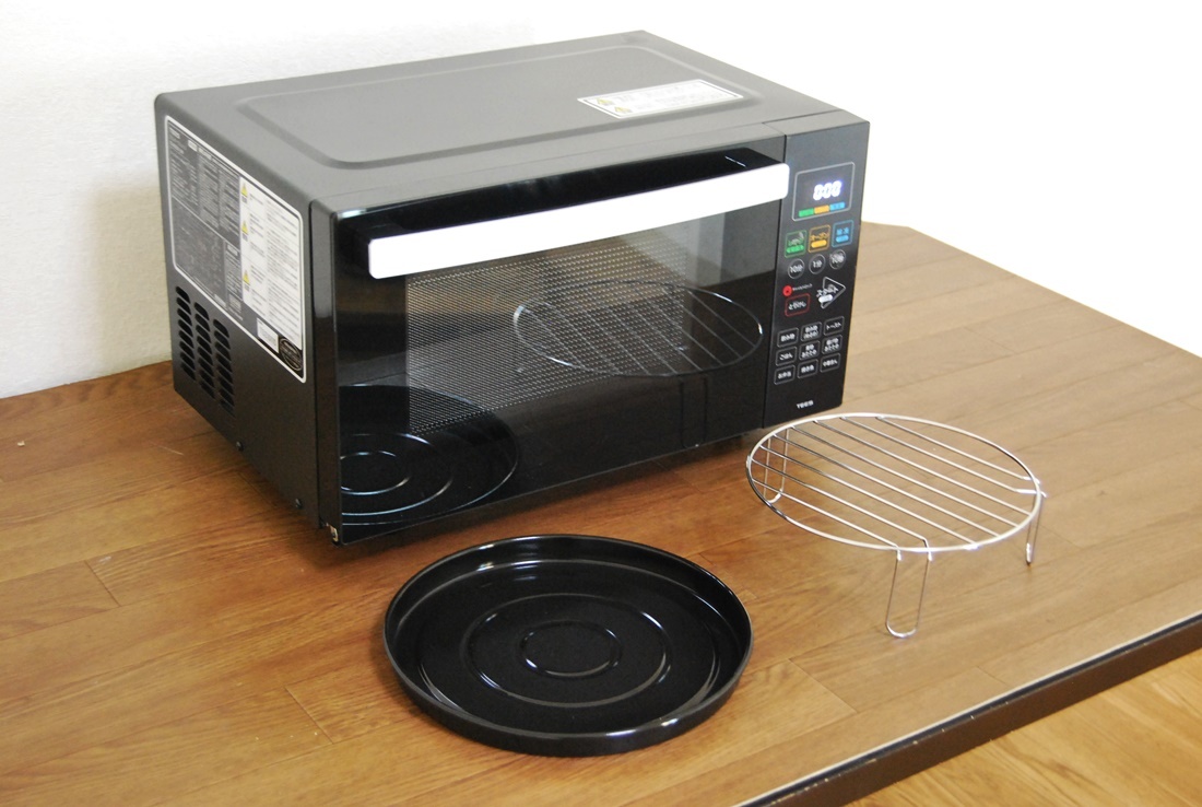 TEESオーブンレンジTS-R2301-BK庫内23L美品 フラットテーブル 耐熱