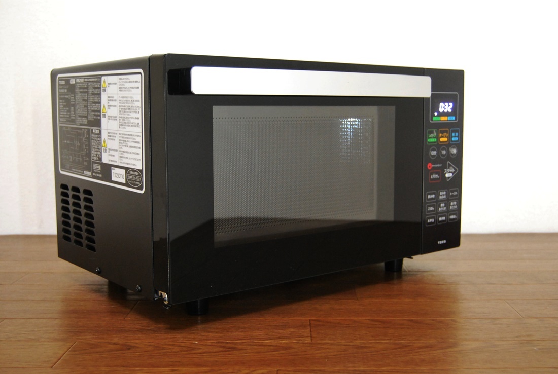 TEESオーブンレンジTS-R2301-BK庫内23L美品 フラットテーブル 耐熱