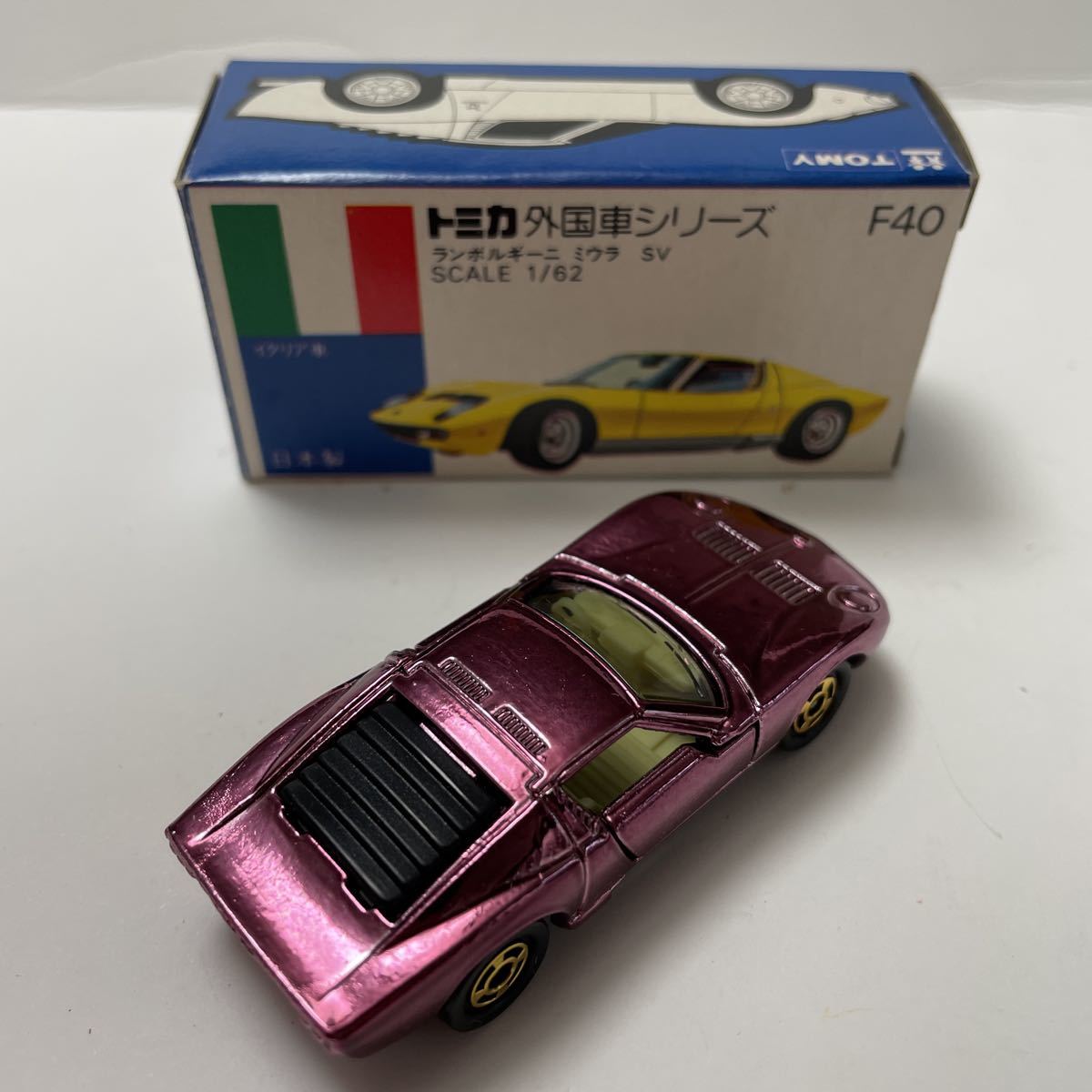 Yahoo!オークション - トミカ 青箱 ランボルギーニミウラ SV F40