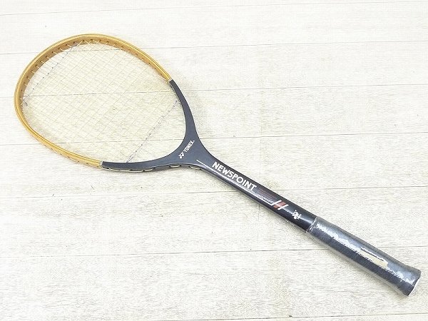 ^60RA18^ unused goods Vintage softball type tennis racket frame YONEX/ Yonex NEWSPOINT* retro garden lamp 