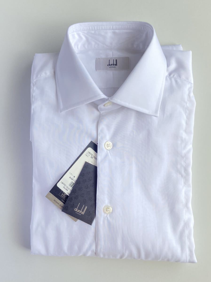 半額】 フォーマルシャツ 長袖 ダンヒル dunhill 薄シミ有 定価6.4万円