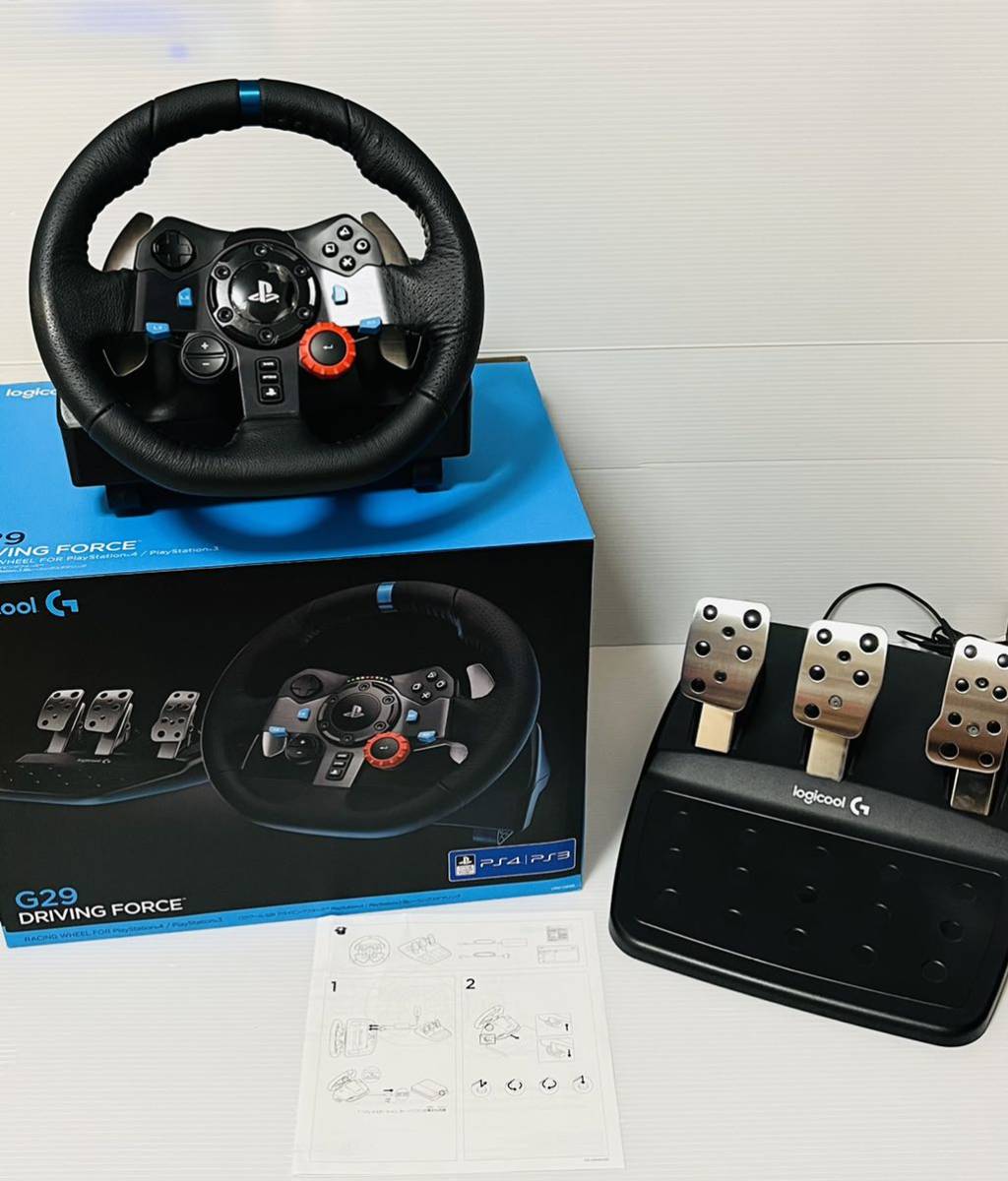 1円〜 Logicool ロジクール G29 Driving Force 本体 ドライビングフォース ハンドルコントローラー ハンコン PS3/PS4  動作確認済