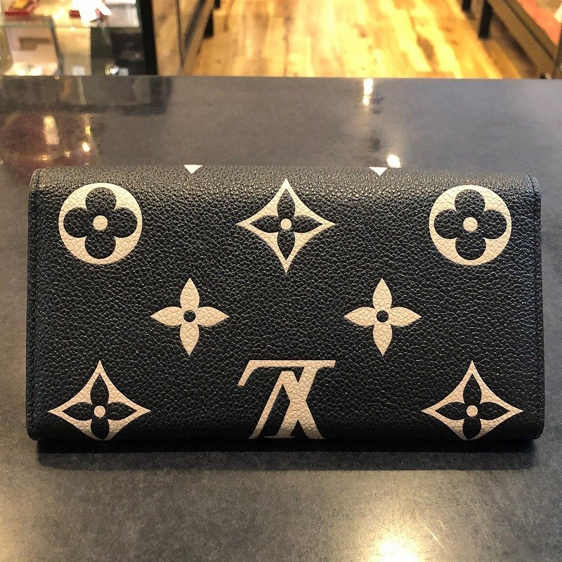 LV ルイヴィトン ポルトフォイユ サラ NM ノワール ベージュ バイ