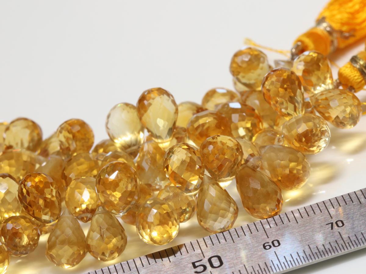 宝石質大粒シトリンブリオレット 大きさ約9x6-6.5mm 66ケ付き 重さ約156.62ct おすすめ_画像3