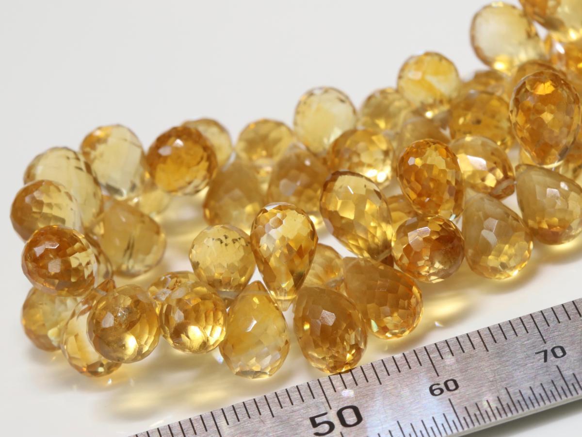 宝石質大粒シトリンブリオレット 大きさ約9x6-6.5mm 66ケ付き 重さ約156.62ct おすすめ_画像2