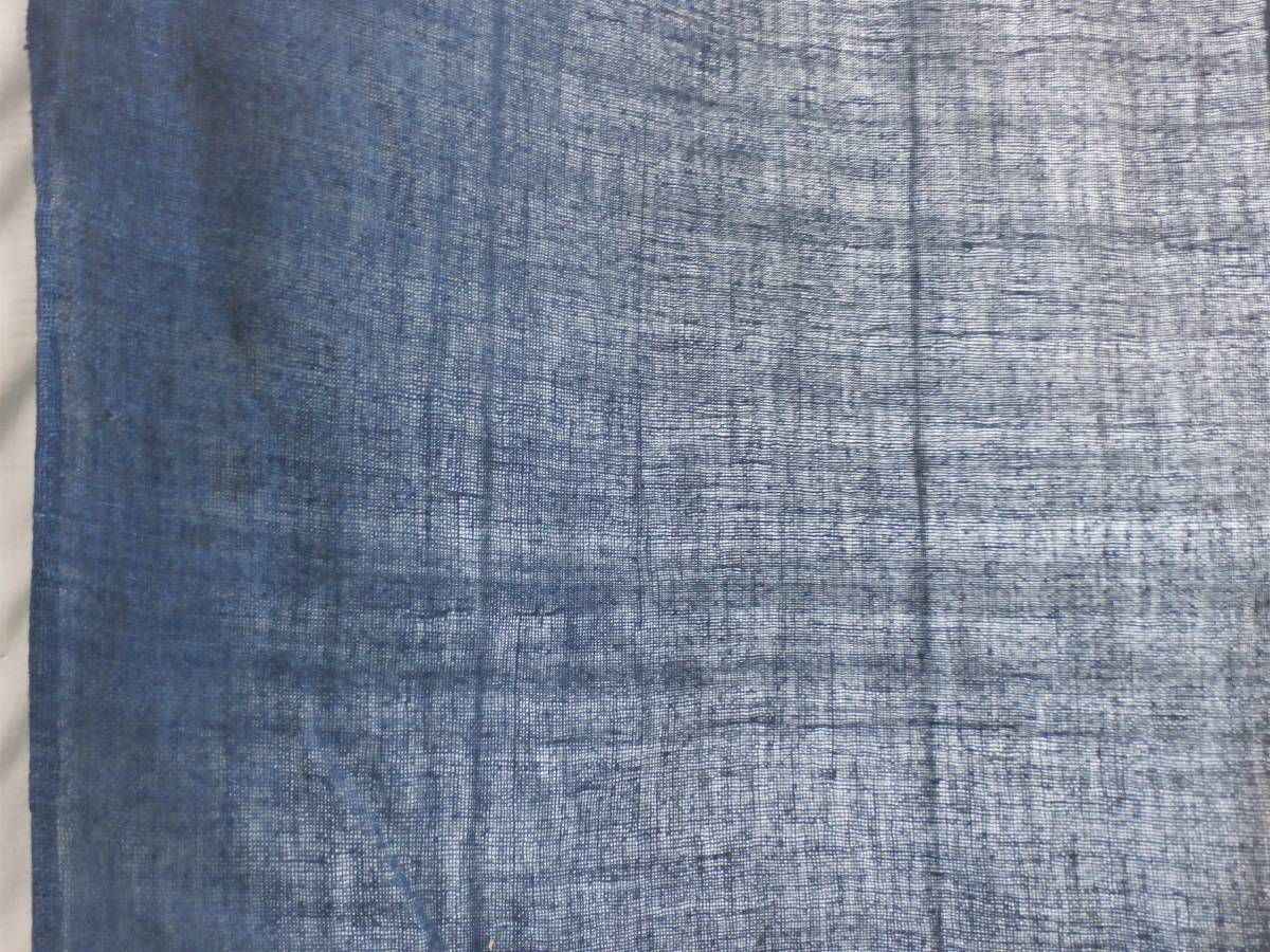 本藍染　蚊帳解き布　1.78メートル×0.34メートル　2枚　ハギレ　P　リメイク　素材　蚊帳　木綿　古布　藍染め　濃紺藍　　_画像7